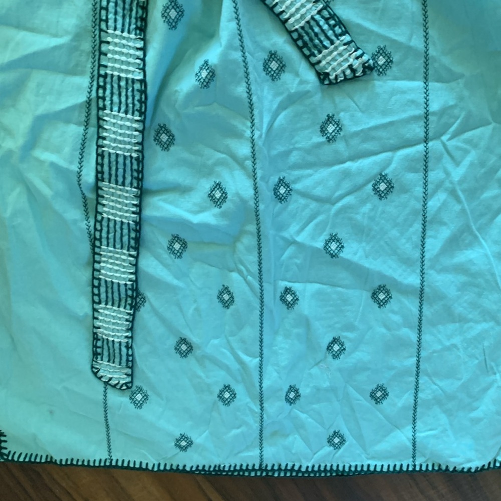 New Zara Embroidered Linen Caftan Tunic Dress - Picture 8 of 17